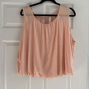 Anthropologie Pink Shimmer Bubble Top, size XL